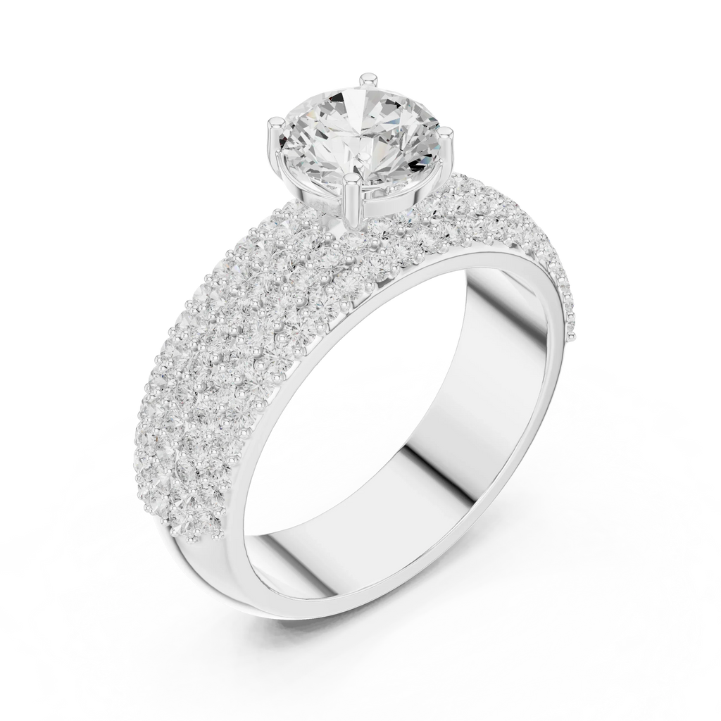 1.94 CTW Round F Color Lab Grown 10K Gold Wedding Ring - IGI Certified