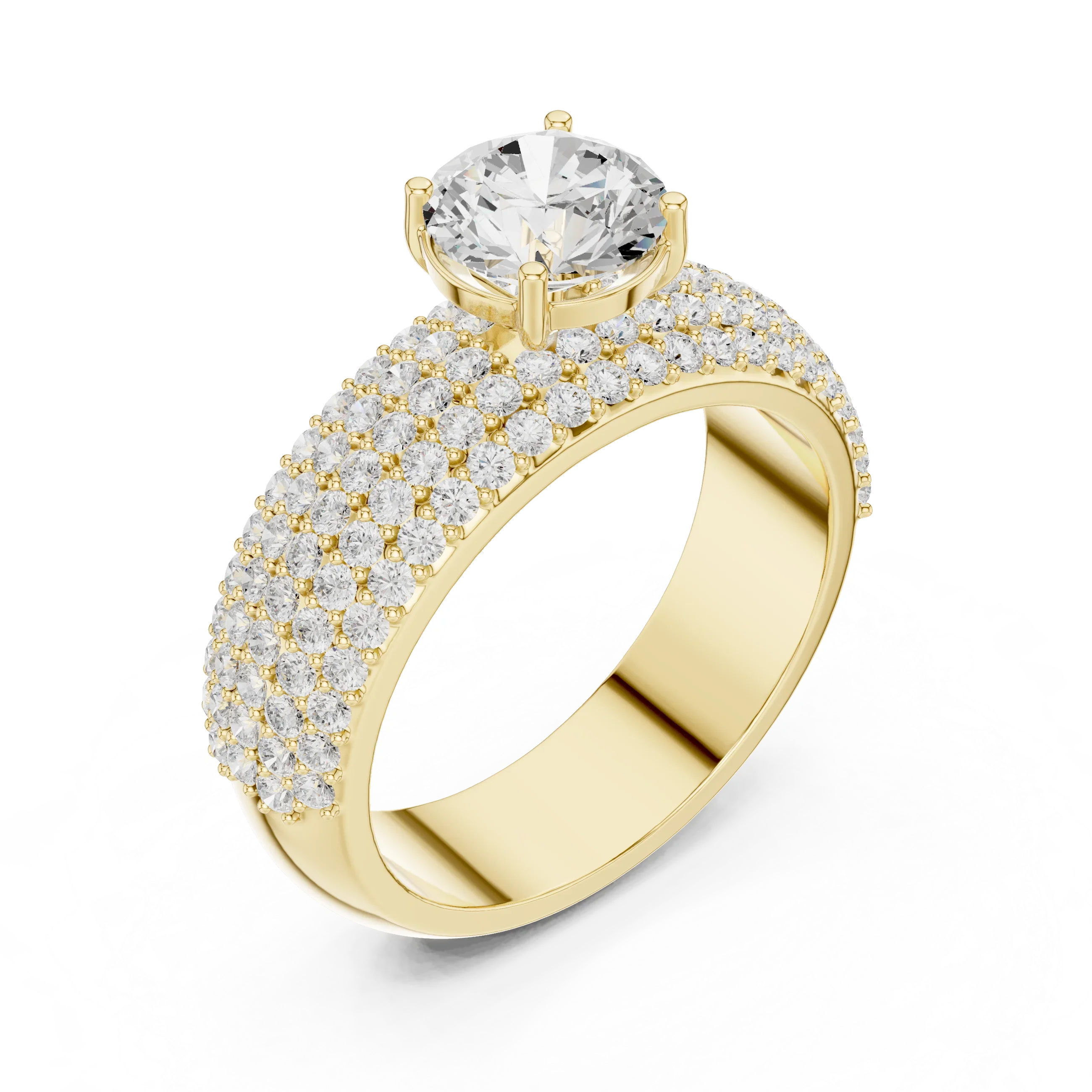 1.94 CTW Round F Color Lab Grown 10K Gold Wedding Ring - IGI Certified