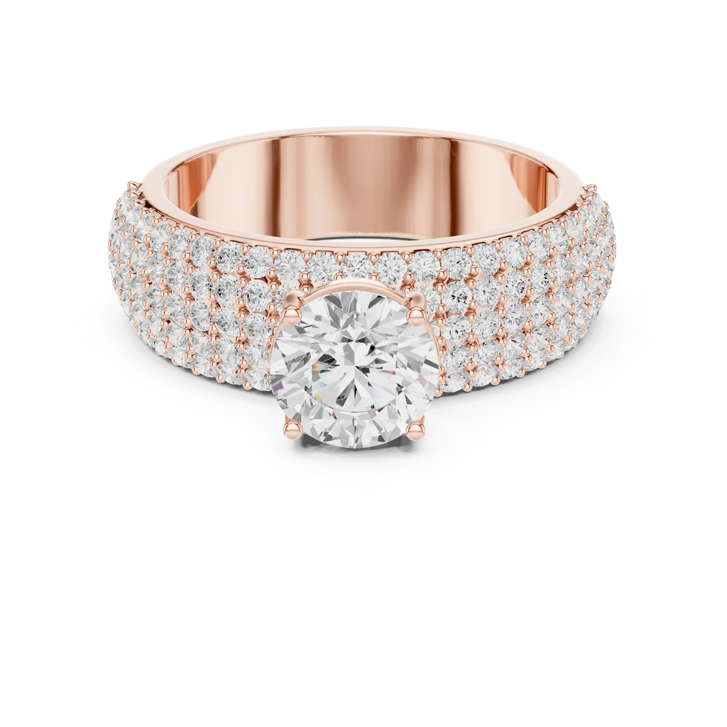 1.94 CTW Round F Color Lab Grown 10K Gold Wedding Ring - IGI Certified