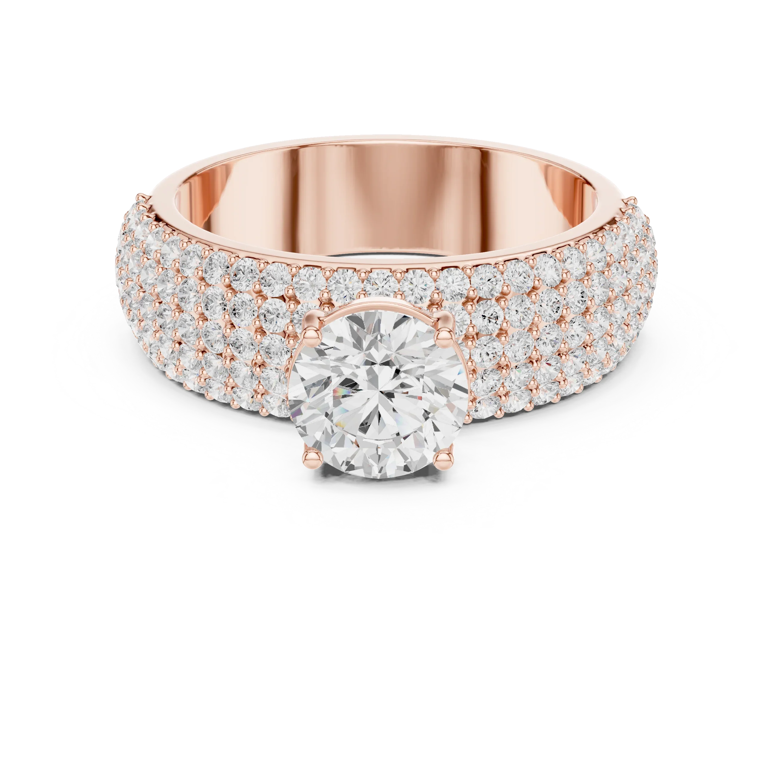 1.94 CTW Round F Color Lab Grown 10K Gold Wedding Ring - IGI Certified