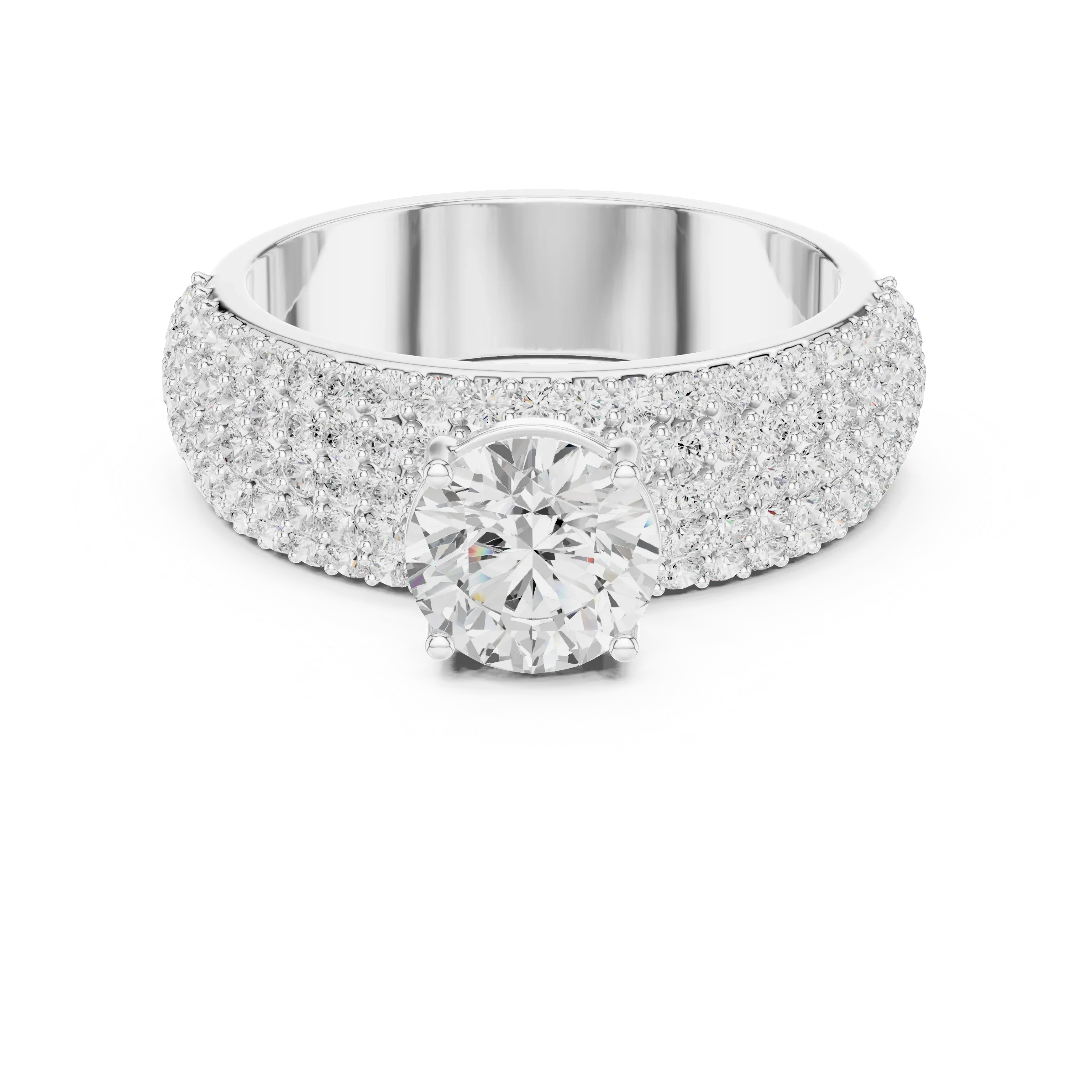 1.94 CTW Round F Color Lab Grown 10K Gold Wedding Ring - IGI Certified