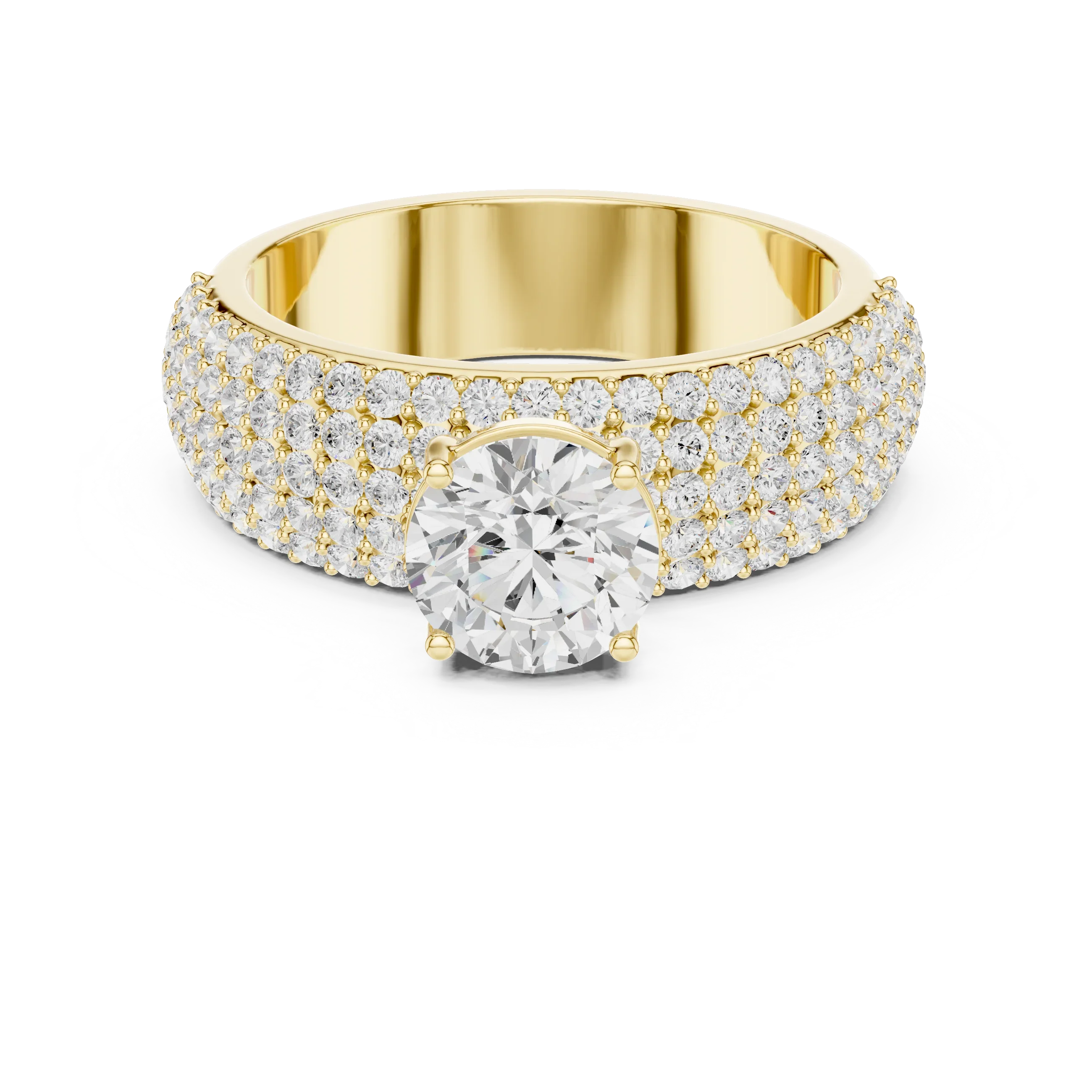 1.94 CTW Round F Color Lab Grown 10K Gold Wedding Ring - IGI Certified