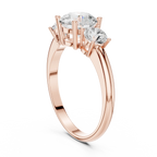 VVS Moissanite Diamond Three Stone Round Ring