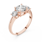 VVS Moissanite Diamond Three Stone Round Ring