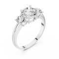 VVS Moissanite Diamond Three Stone Round Ring