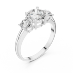 VVS Moissanite Diamond Three Stone Round Ring