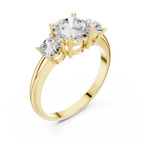 VVS Moissanite Diamond Three Stone Round Ring