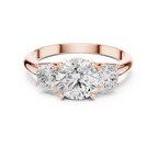 VVS Moissanite Diamond Three Stone Round Ring
