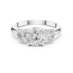 VVS Moissanite Diamond Three Stone Round Ring