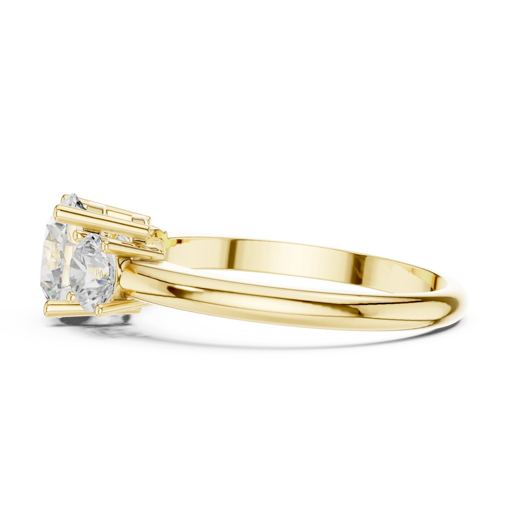 VVS Moissanite Diamond Three Stone Round Ring