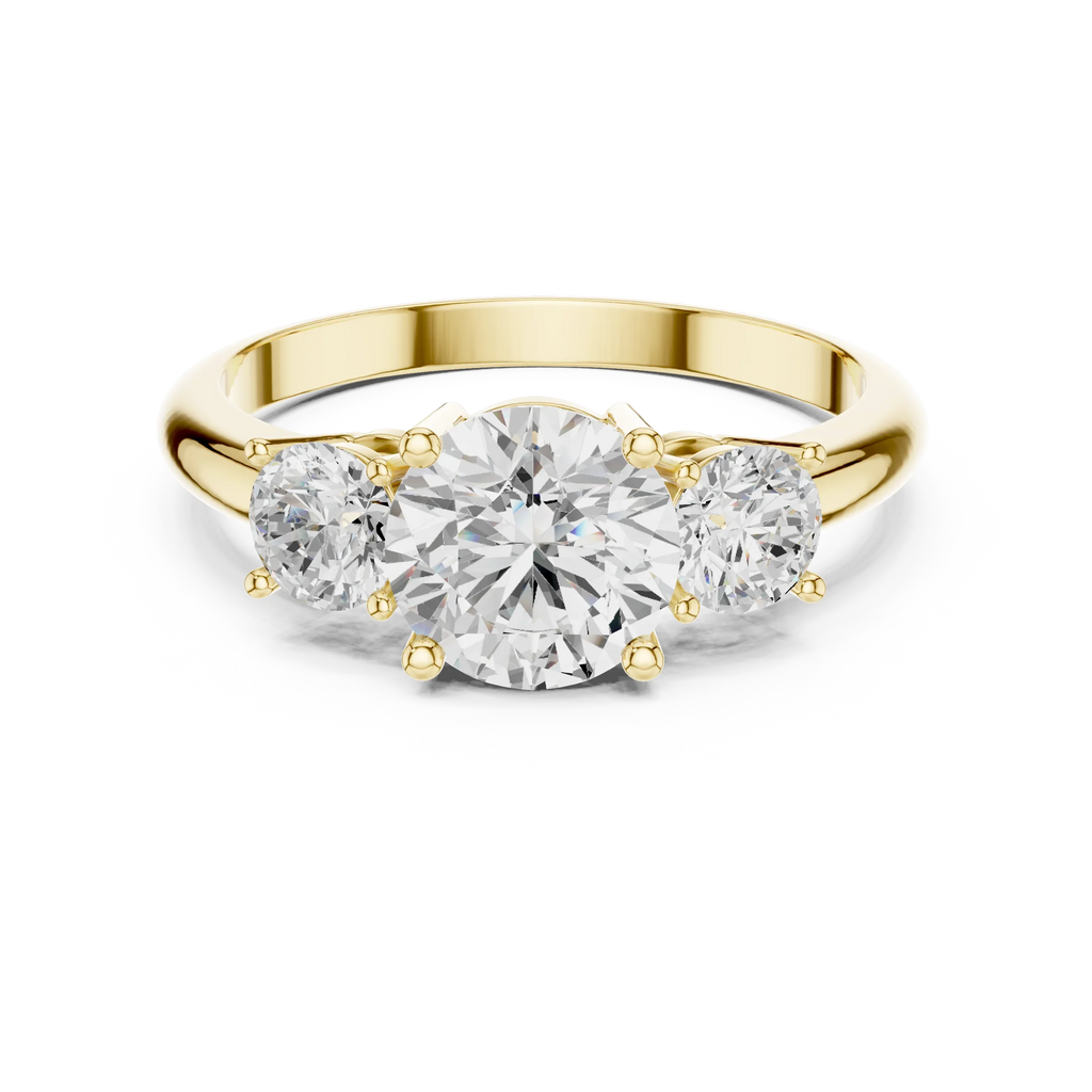 VVS Moissanite Diamond Three Stone Round Ring