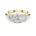 VVS Moissanite Diamond Three Stone Round Ring