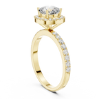14K Gold 1.23 CTW Cushion VVS1 Moissanite Halo Pave Diamond Ring