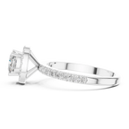 14K Gold 1.23 CTW Cushion VVS1 Moissanite Halo Pave Diamond Ring