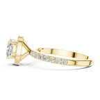 14K Gold 1.23 CTW Cushion VVS1 Moissanite Halo Pave Diamond Ring