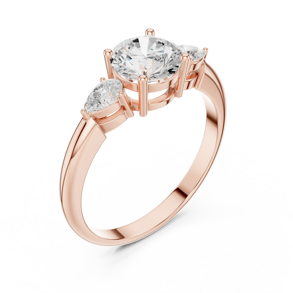 VVS 14K Solid Gold Lab Grown Diamond Engagement Ring - IGI Certified