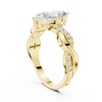 18K White Gold Twisted Pave Marquise Moissanite Diamond Engagement Infinity Ring