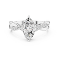 18K White Gold Twisted Pave Marquise Moissanite Diamond Engagement Infinity Ring