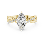 18K White Gold Twisted Pave Marquise Moissanite Diamond Engagement Infinity Ring