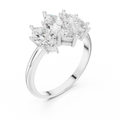Lab Grown Marquise VVS DF Color Diamond Engagement Ring, Marquise Three Stone Ring