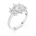 Lab Grown Marquise VVS DF Color Diamond Engagement Ring, Marquise Three Stone Ring