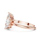 Lab Grown Marquise VVS DF Color Diamond Engagement Ring, Marquise Three Stone Ring