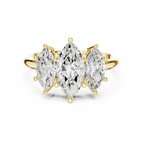 Lab Grown Marquise VVS DF Color Diamond Engagement Ring, Marquise Three Stone Ring