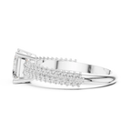 0.37 CTW Asscher Cut 10K White Gold Moissanite Three Layer Diamond Ring Anniversary Gift