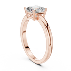 10K Gold 0.80 CT Asscher D Color VVS Moissanite Solitaire Diamond Ring