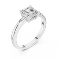 10K Gold 0.80 CT Asscher D Color VVS Moissanite Solitaire Diamond Ring