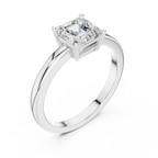 10K Gold 0.80 CT Asscher D Color VVS Moissanite Solitaire Diamond Ring