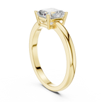 10K Gold 0.80 CT Asscher D Color VVS Moissanite Solitaire Diamond Ring