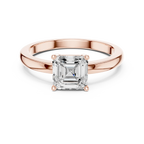10K Gold 0.80 CT Asscher D Color VVS Moissanite Solitaire Diamond Ring