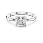 10K Gold 0.80 CT Asscher D Color VVS Moissanite Solitaire Diamond Ring