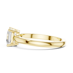 10K Gold 0.80 CT Asscher D Color VVS Moissanite Solitaire Diamond Ring