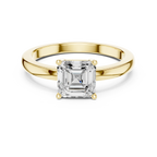 10K Gold 0.80 CT Asscher D Color VVS Moissanite Solitaire Diamond Ring