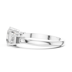 Minimalist Asscher Cut Diamond Wedding Ring with Baguette Side Stones