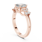 Asscher Cut 0.24 CTW 14K Solid Gold Lab Grown Cluster Ring