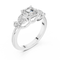 Asscher Cut 0.24 CTW 14K Solid Gold Lab Grown Cluster Ring