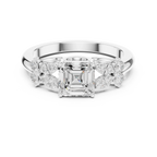 Asscher Cut 0.24 CTW 14K Solid Gold Lab Grown Cluster Ring