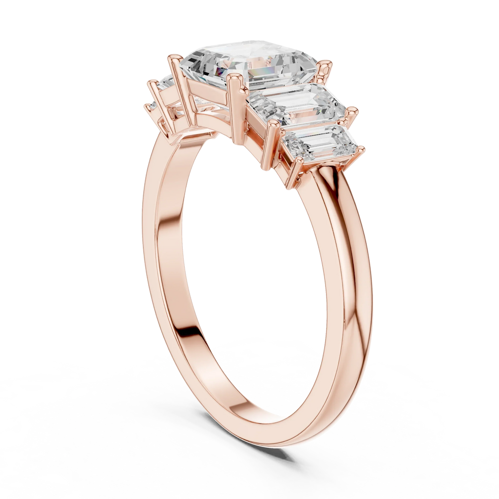 1.76 CTW Baguette & Asscher Diamond 10K Yellow Gold Luxury Ring