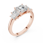 1.76 CTW Baguette & Asscher Diamond 10K Yellow Gold Luxury Ring
