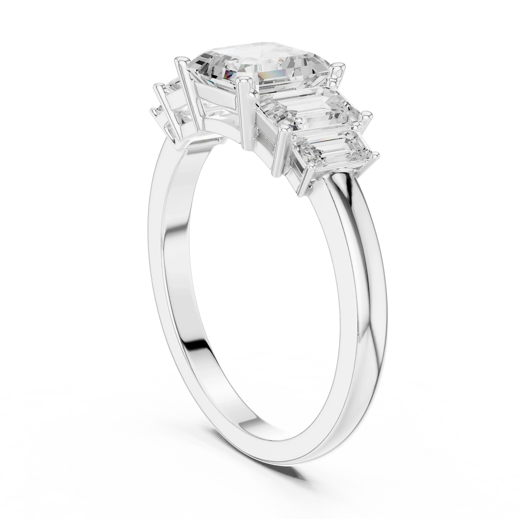 1.76 CTW Baguette & Asscher Diamond 10K Yellow Gold Luxury Ring