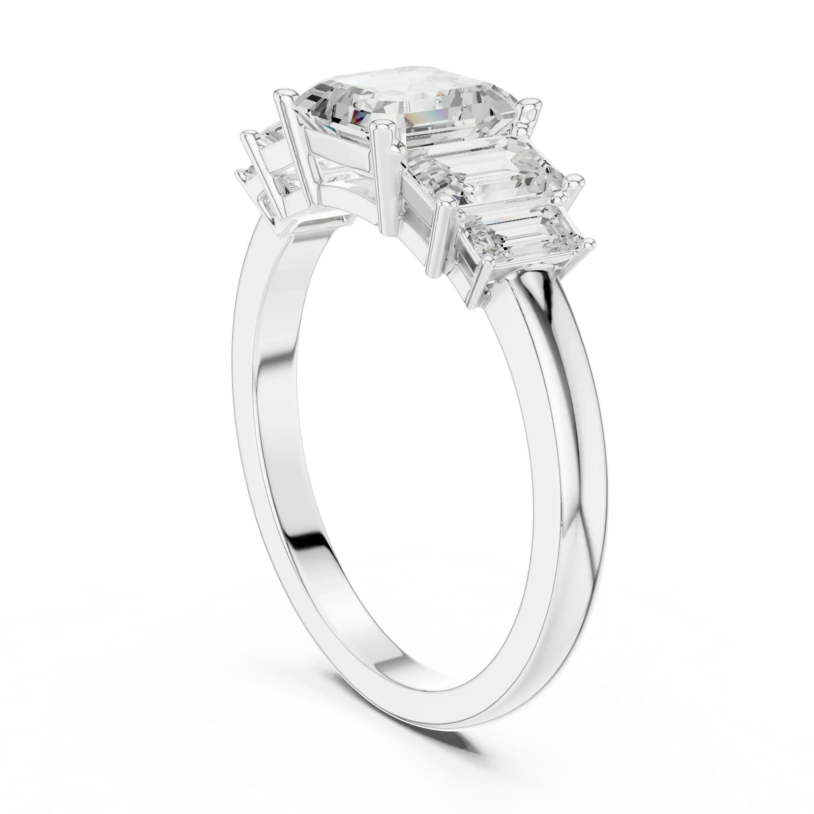 1.76 CTW Baguette & Asscher Diamond 10K Yellow Gold Luxury Ring