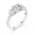 1.76 CTW Baguette & Asscher Diamond 10K Yellow Gold Luxury Ring