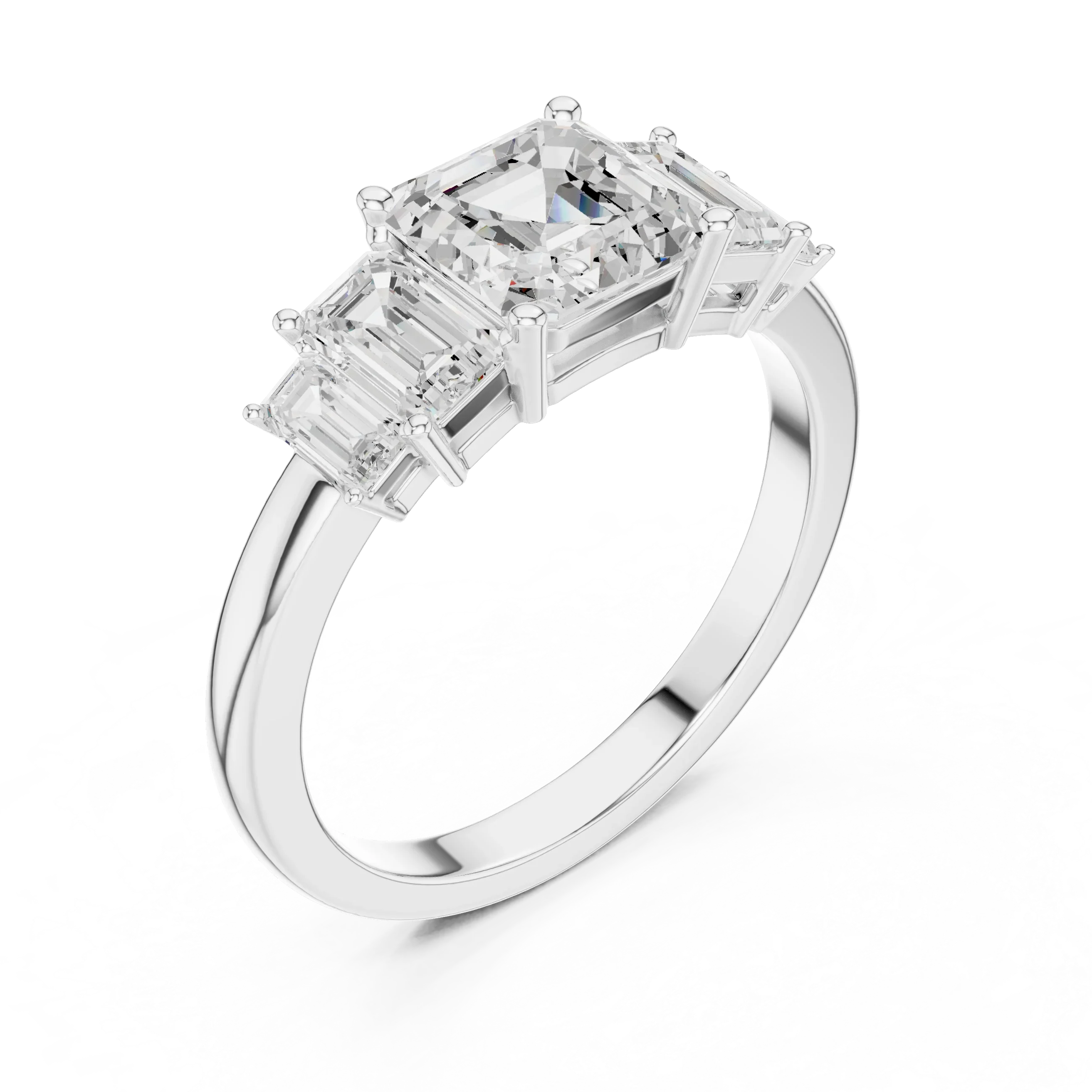 1.76 CTW Baguette & Asscher Diamond 10K Yellow Gold Luxury Ring