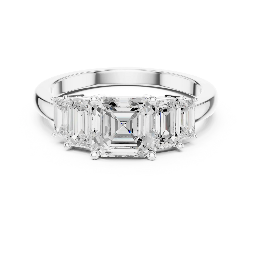 1.76 CTW Baguette & Asscher Diamond 10K Yellow Gold Luxury Ring