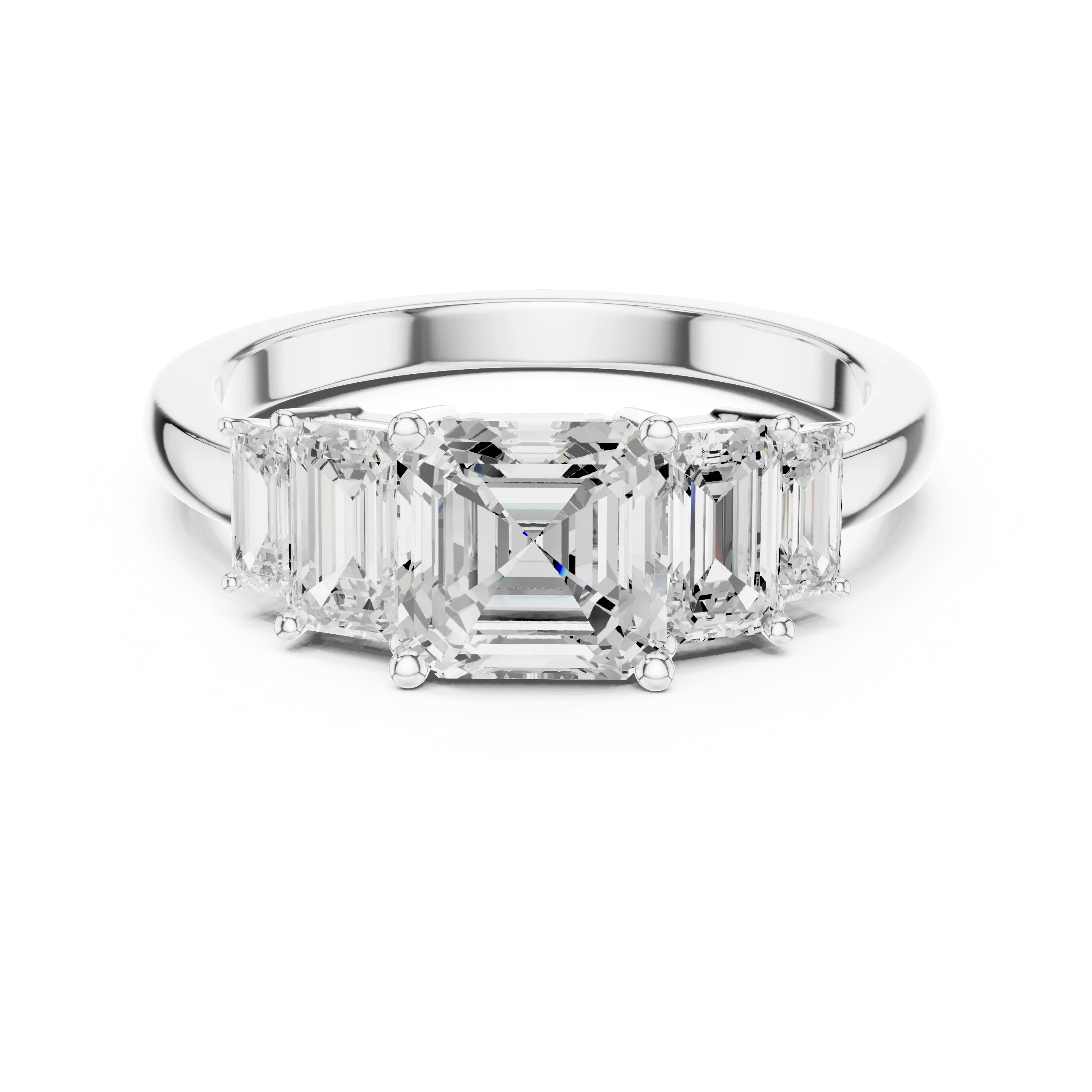 1.76 CTW Baguette & Asscher Diamond 10K Yellow Gold Luxury Ring