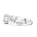 Custom Gold Engagement Asscher Cut Diamond Infinity Hidden Halo Ring