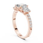 14K Gold Asscher Diamond Graduation Ring For Women's Gift